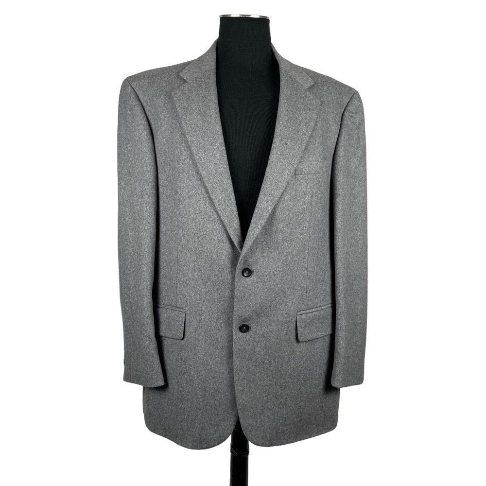 Oscar De La Renta NWOT Wool & Cashmere Gray 2 Button Blazer - Men’s 46L